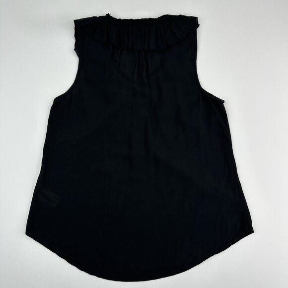 Paige Women’s Black Santina Designer Ruffle Career Sleeveless Crepe Top XS/C33 - Picture 6 of 12